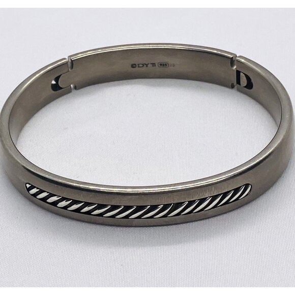 David Yurman Titanium Men's Hinged Bracelet 7.5" 10.7mm Wide